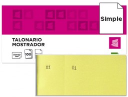 Talonario Liderpapel Mostrador 50x110mm. amarillo con matriz